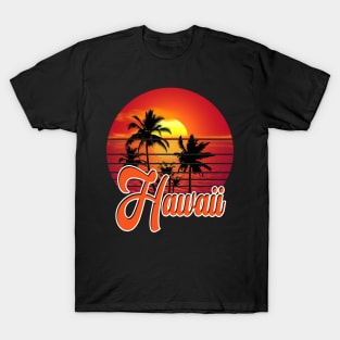 Hawaii Retro Vintage Sunset Beach 70s 80s T-Shirt